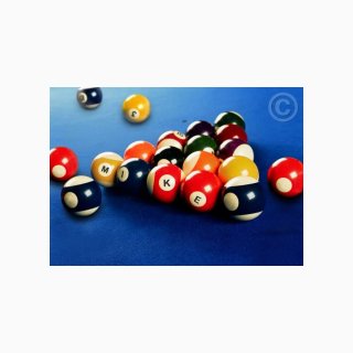 9 Pool Balls on Table