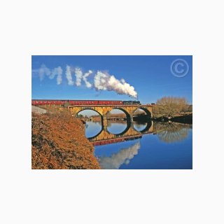 Steam Train on Bridge