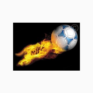 Football Flying in Flames