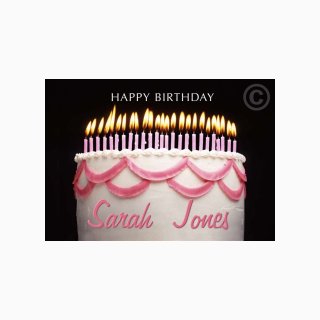 Pink Birthday Cake with Candles